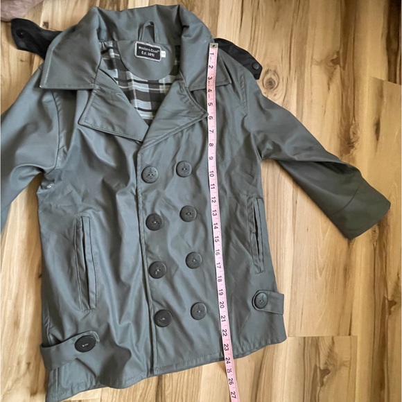 Western Chief Trench Raincoat Grey with Flannel Lining Vented Armpit Siz… - Picture 13 of 14